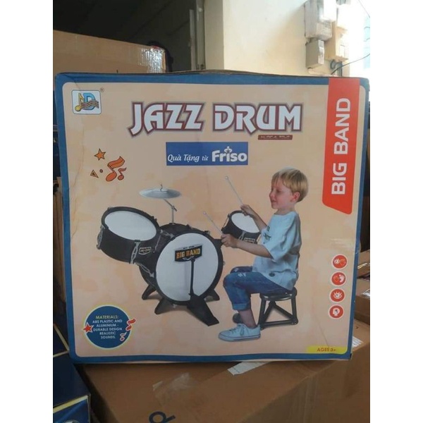 Hộp đồ chơi bộ trống Jazz Drum 3 cái kèm chập cheng TH688