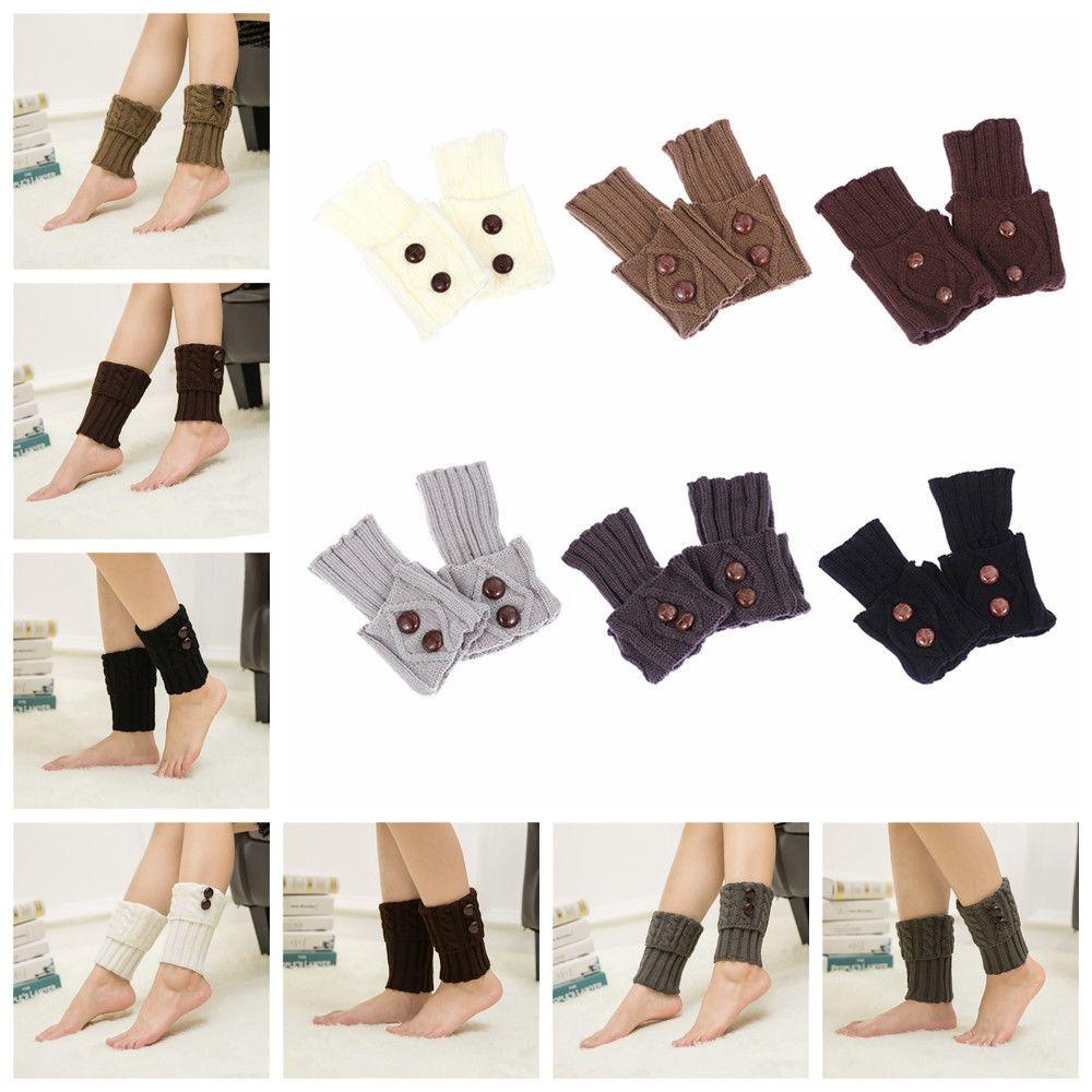Okdeals Tất Ống Chân Giữ Ấm Phối Nút Xoắn Thời Trang