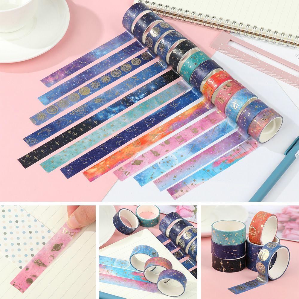 Set 12 Cuộn Băng Keo Dán Trang Trí Nhiều Màu