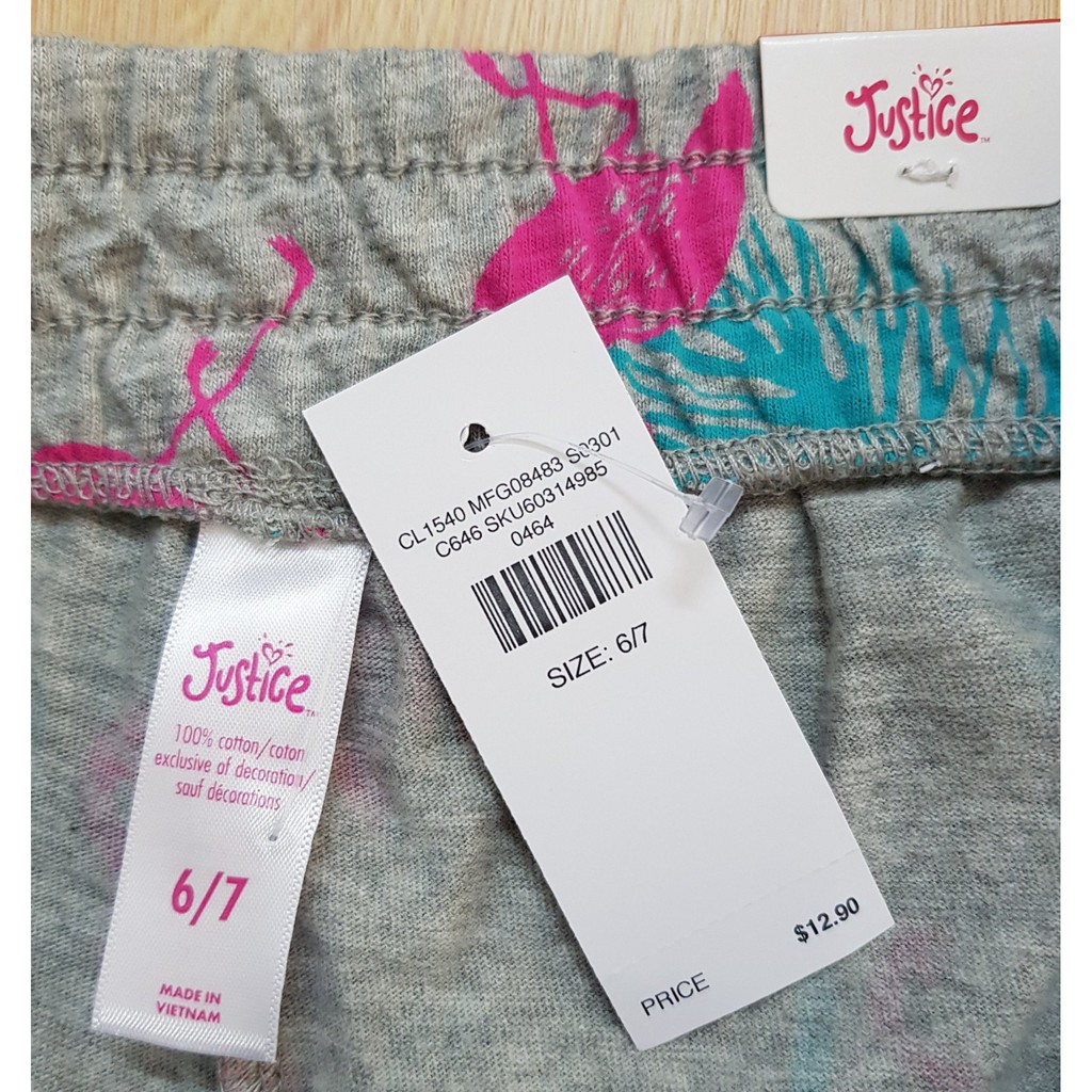 Quần short thun xuất xịn JUSTICE mẹ và bé gái