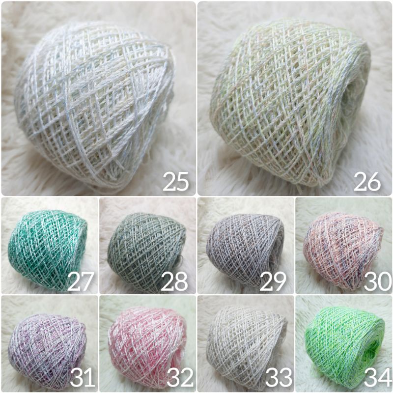 (1-12) Sợi Cotton Star se 2 chiều màu trơn, mềm bóng thích hợp cho mới tập đan móc