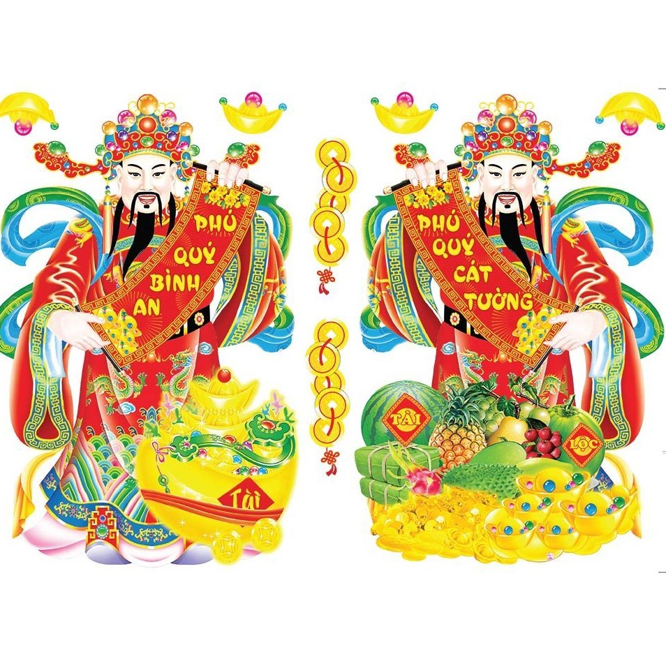 Decal trang trí tết kèm họa tiết nổi BST 01