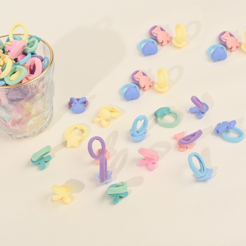 Set 10 Dây Cột Tóc Co Giãn Nhiều Màu Sắc Dễ Thương Cho Bé Gái