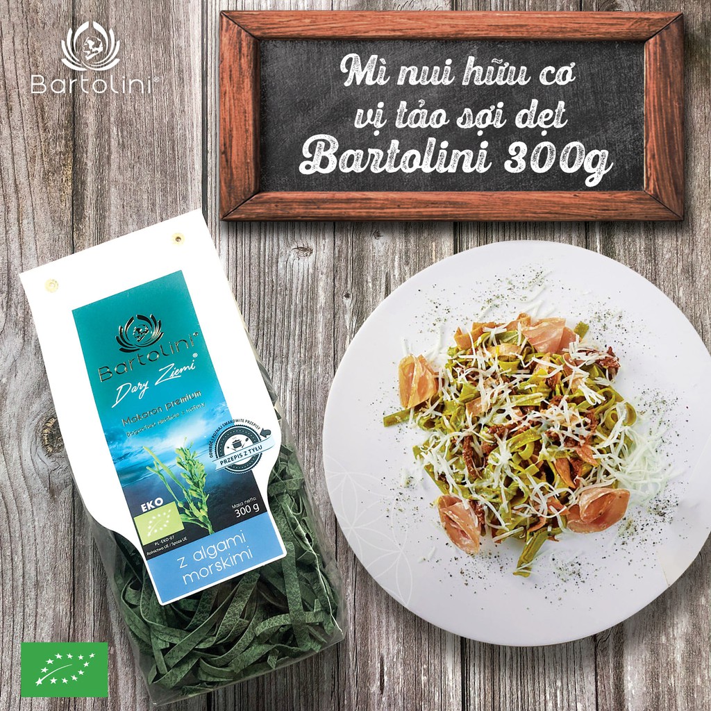 Mì nui hữu cơ vị tảo sợi dẹt Bartolini 300g