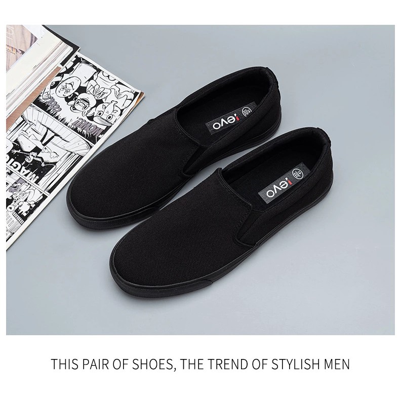 Slip on nam - Giày lười vải nam LEYO - Vải polyester màu đen full và xanh than full - Mã SP A7522 | BigBuy360 - bigbuy360.vn