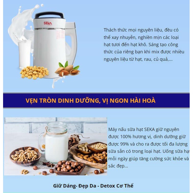 Máy làm sữa hạt đa năng seka ln-d28 chính hãng cao cấp 7 chế độ siêu tiện trong 1 chiếc máy