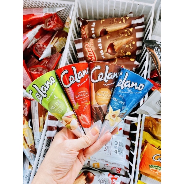KEM ỐC QUẾ CELANO SOCOLA/HẠT DẺ/VANI/DÂU