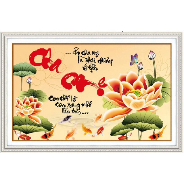 Tranh thêu chữ thập Cha Mẹ 223007 (60x40) chưa thêu