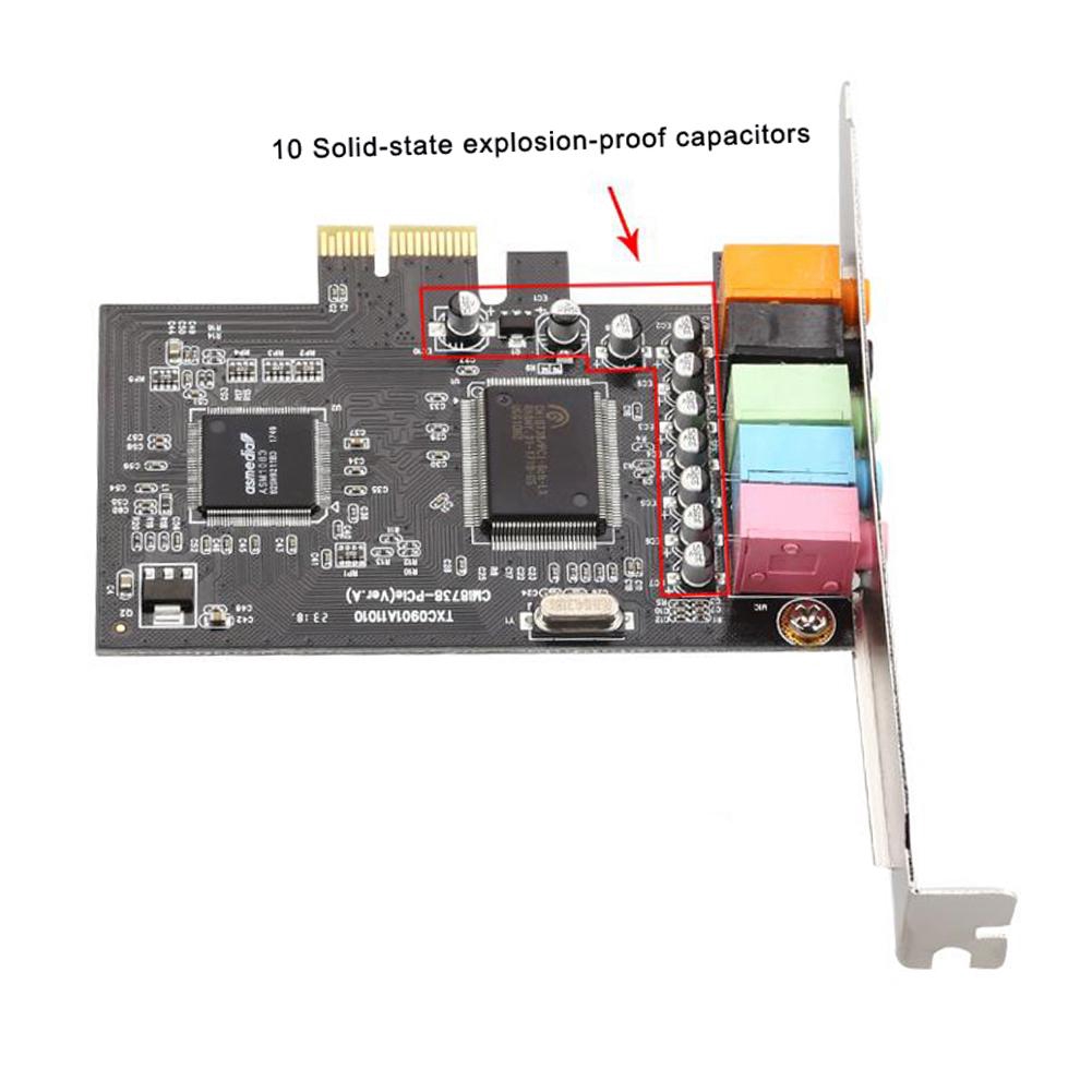 🎤Card âm thanh, 5.1 Sound Card nội bộ cho PC Windows 10 với khung cấu hình thấp