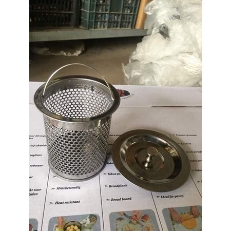Giỏ lọc rác chặn rác bồn rửa bát bằng inox cao cấp 【Lọc Rác inox Lớn Có Quai G9】