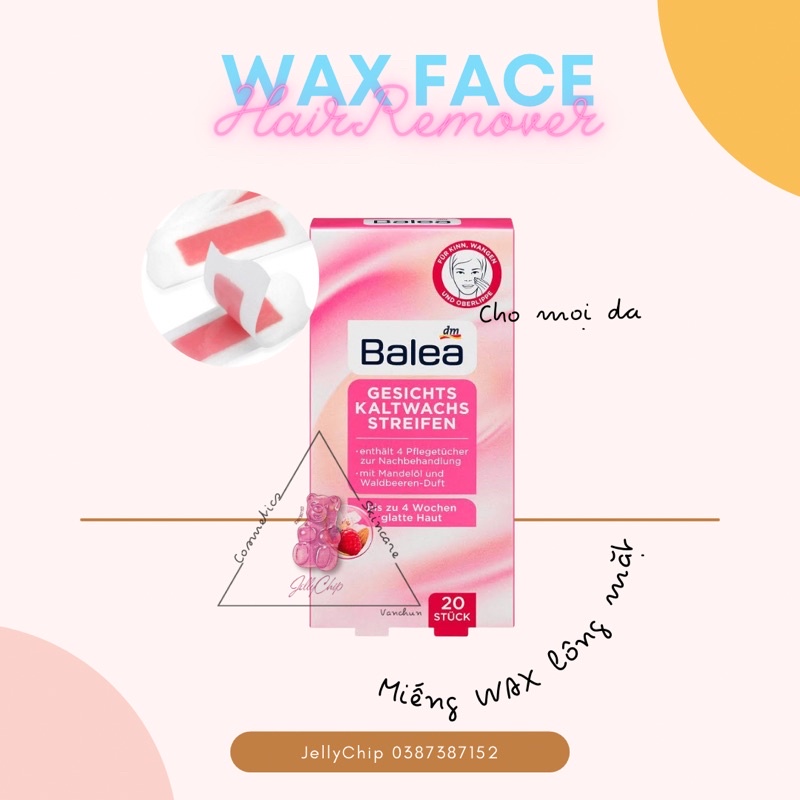 MIẾNG WAX TẨY LÔNG RIA MÉP, TẨY LÔNG MẶT BALEA HỘP 20 MIẾNG