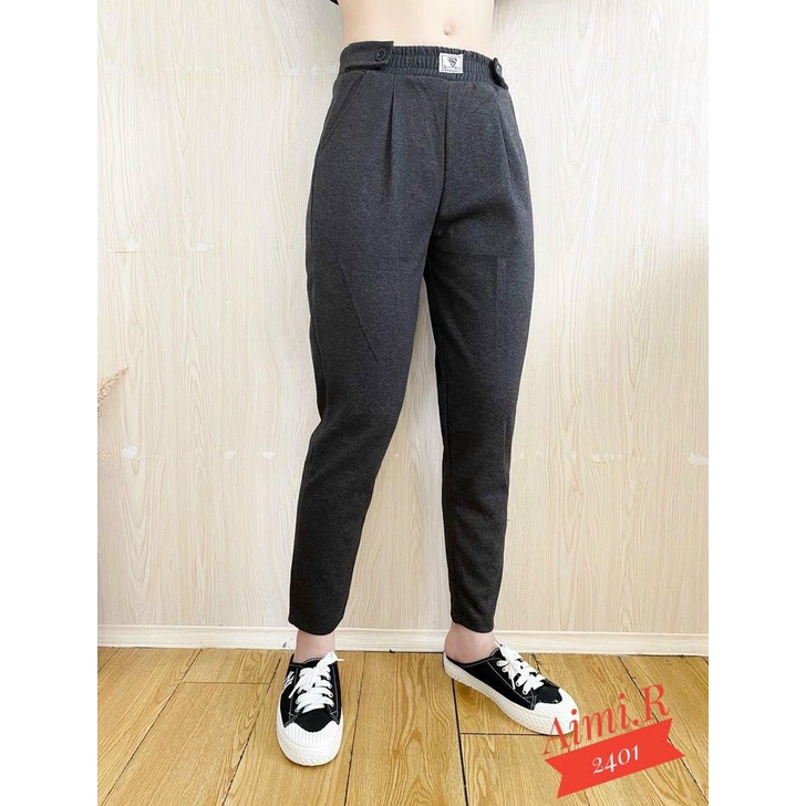 Quần baggy nữ dạ tăm ống suông co giãn nhẹ LADYA STORE M201