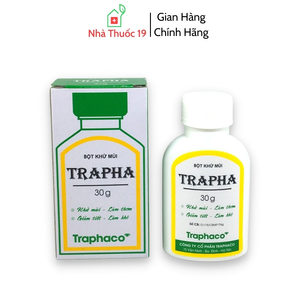 [Che Tên] Bột Khử Mùi TRAPHA Khử Mùi Hôi Chân, Khử Mùi Hôi Nách Traphaco Lọ 30g | BigBuy360 - bigbuy360.vn