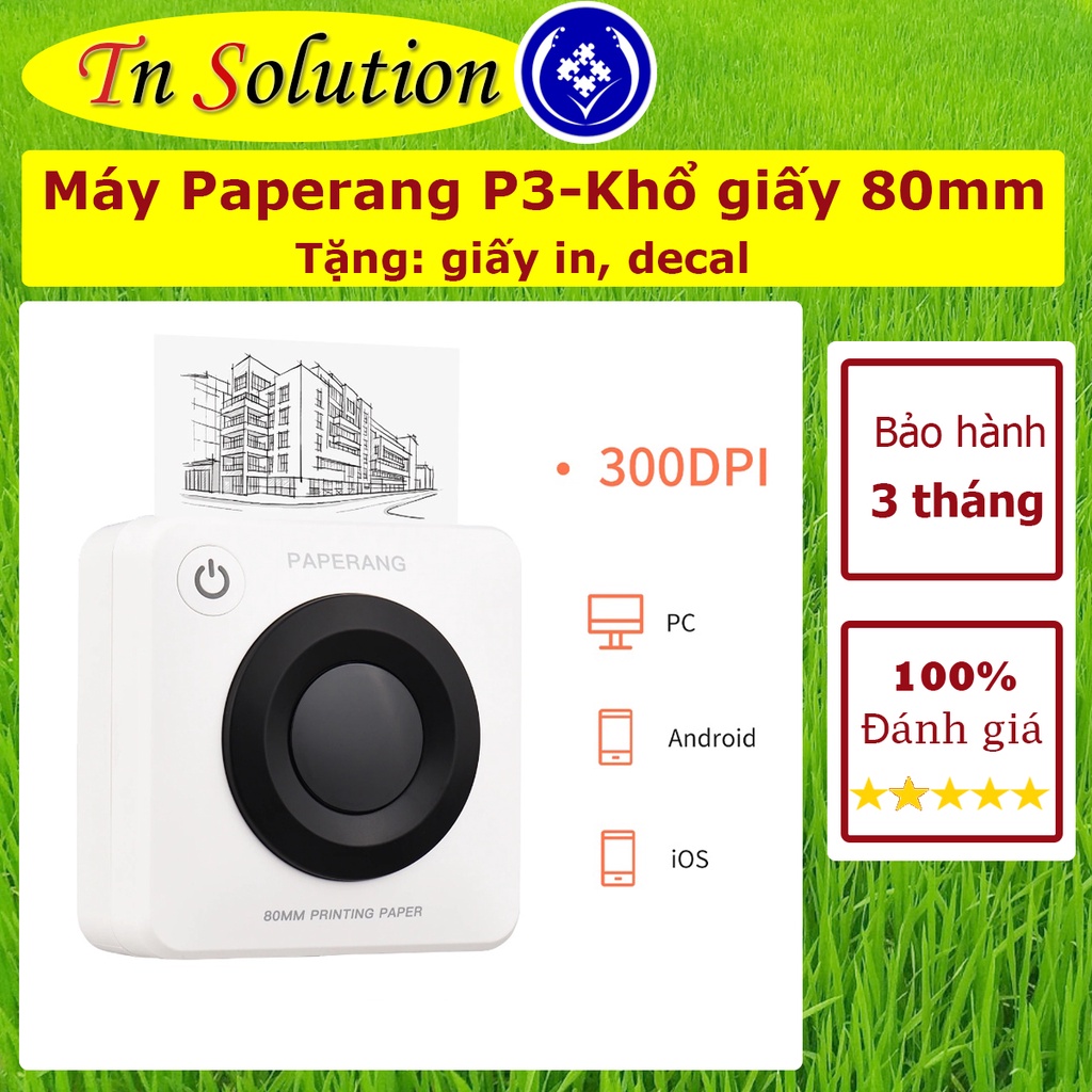 Máy in nhiệt Paperang-P3 300dpi cầm tay bluetooth in hình ảnh, file, nội dung từ điện thoại- Khổ giấy K80 mm