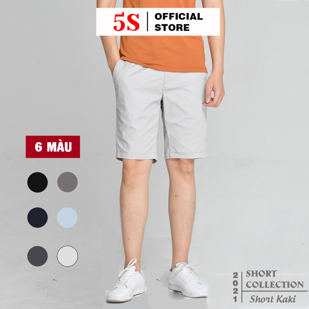 Quần Short Nam Kaki 5S (6 màu), Chất Liệu Cotton Premium Co Giãn Tốt, Lưng Cài  Cúc Trẻ Trung  (QSK21050-01)