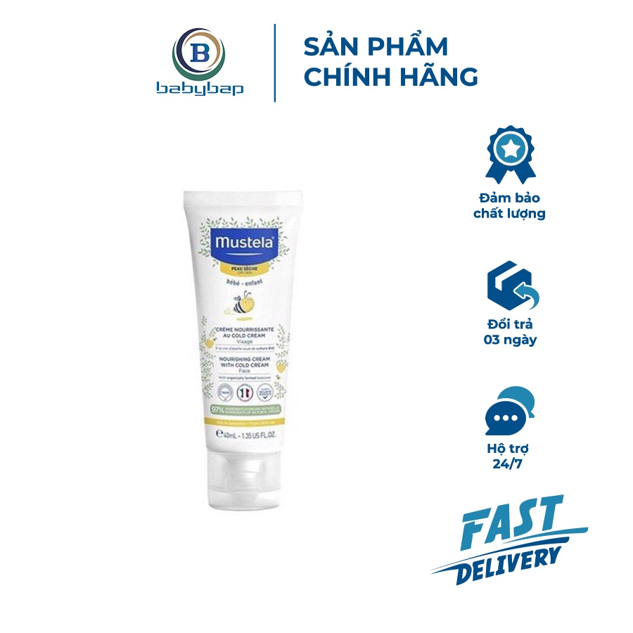 Kem Dưỡng Mặt Da Khô Mustela Nourishing Cream With Cold Cream 40ml