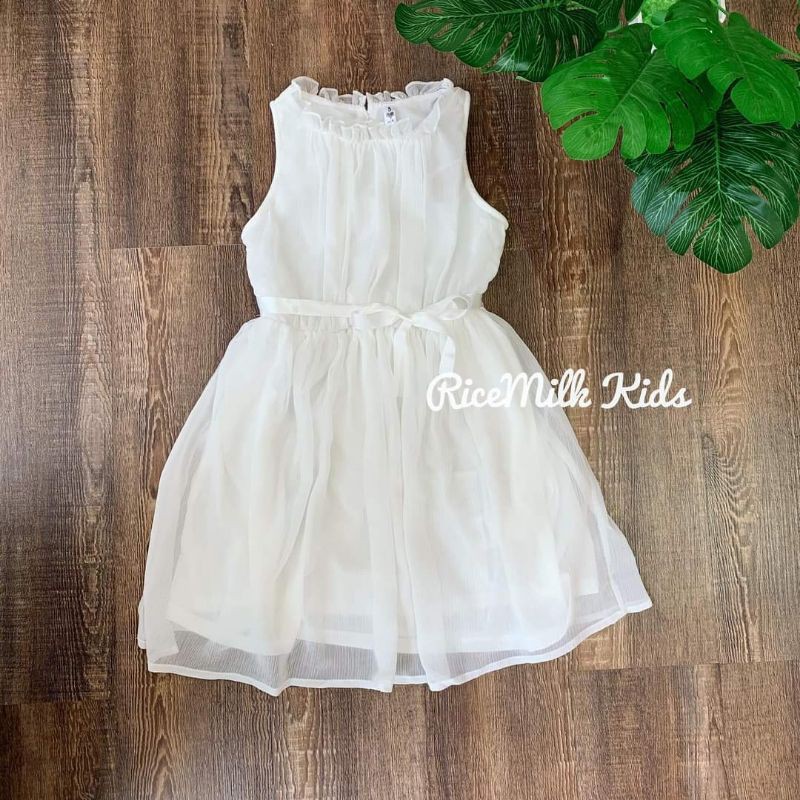 Váy đầm maxi trắng xuất dư xịn cho bé gái