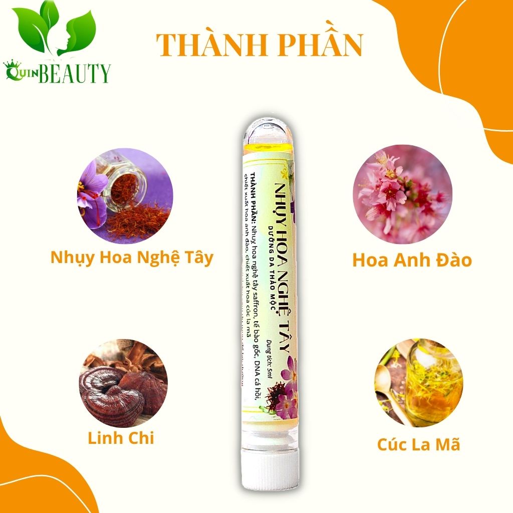 Nhụy Hoa Nghệ Tây Saffron Dưỡng Da Giảm Thâm 5ml