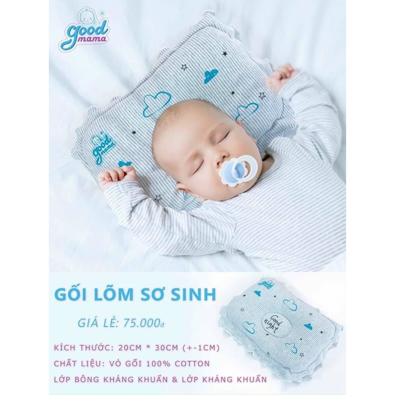 Gối Lõm Sơ Sinh Goodmama cao cấp