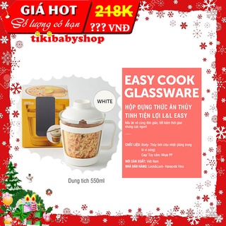 Hộp đựng thức ăn/ ly ăn mì thủy tinh tiện lợi lock&lock easy cook ramen cup llg480 - màu trắng - 550ml
