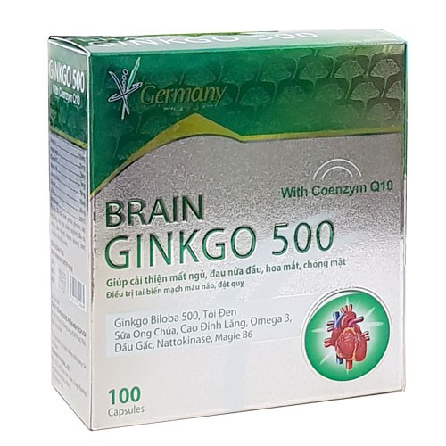 BRAIN Ginkgo 500-Giúp Hoạt Huyết, Tăng Cường Lưu Thông Máu