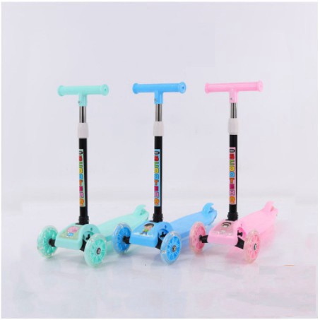 tuan099 Xe Trượt Scooter cho bé xe scooter trẻ em 3 bánh gấp gọn có đèn phát sáng bền chắc...