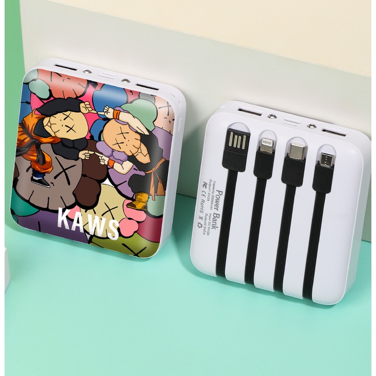Sạc dự phòng họa tiết Gấu Brick Bear 20000mAh Sạc nhanh 2.1A Hỗ Trợ Sạc 4 Thiết Bị Cùng Lúc