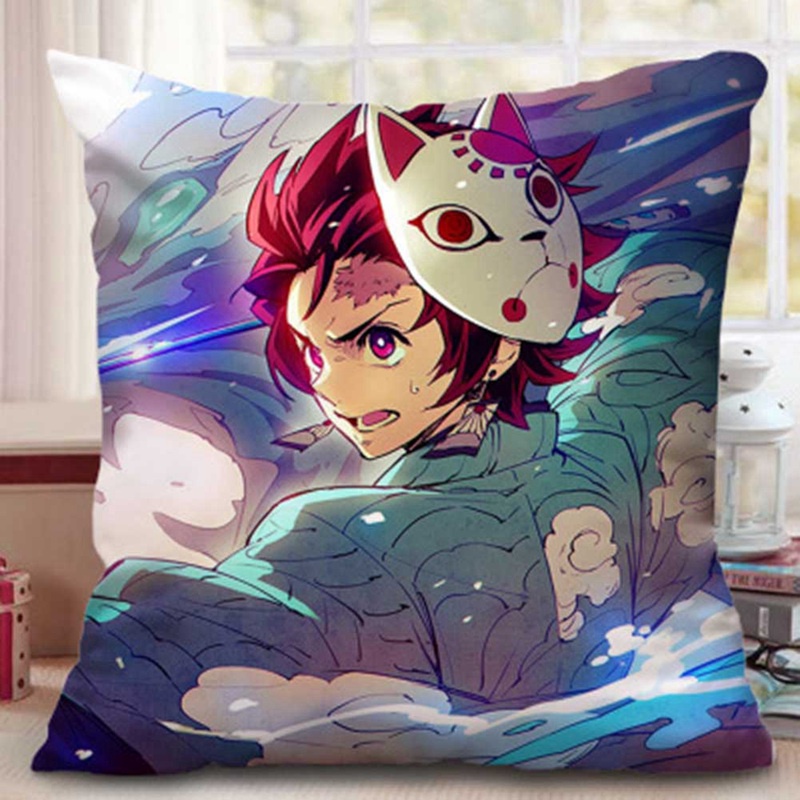 Vỏ gối vuông họa tiết nhân vật anime Demon Slayer Kimetsu No Yaiba