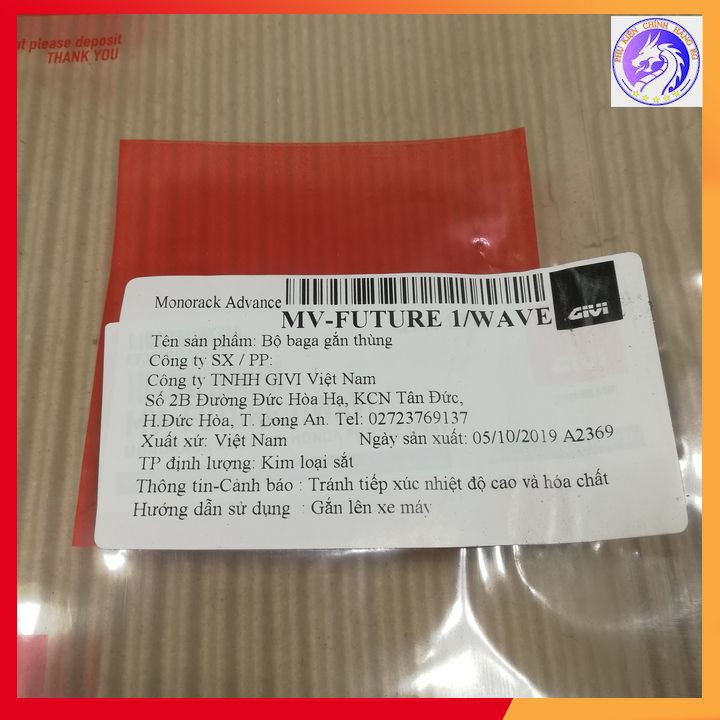 Baga Sau Givi Chính Hãng Gắn Xe Honda FUTURE1/ WAVE - Bảo Hành 2 Năm