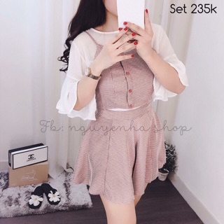 Set áo yếm mix váy