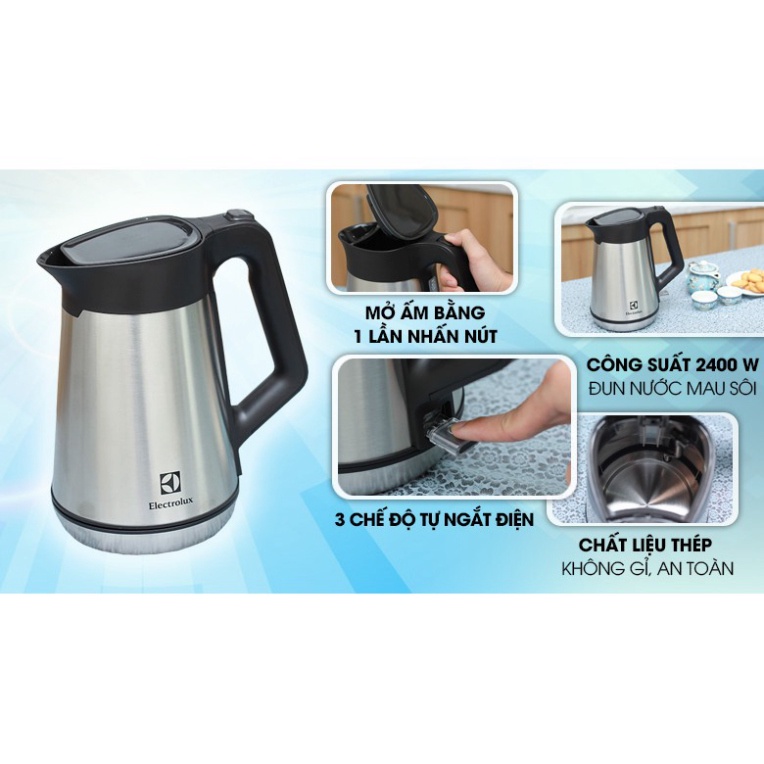 Bình ấm đun siêu tốc Electrolux 1.5 lít EEK5604S