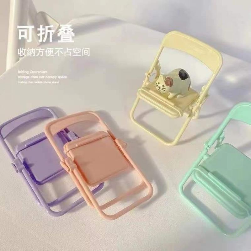 Ghế đỡ điện thoại gấp gọn, trang trí,decor kệ, bàn học, làm việc