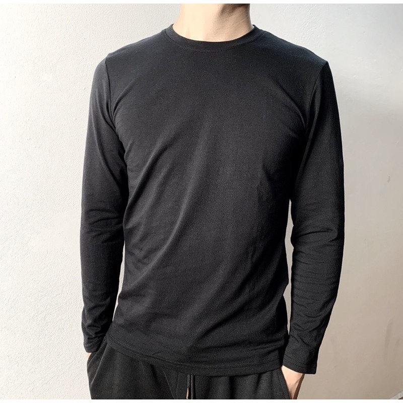 [video + Ảnh thật]  Áo thun dài tay cổ tròn thu đông nam - chất liệu cotton co giãn 4 chiều - thương hiệu Giisel