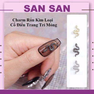 Charm rắn kim loại cổ điển trang trí móng - mẫu 2