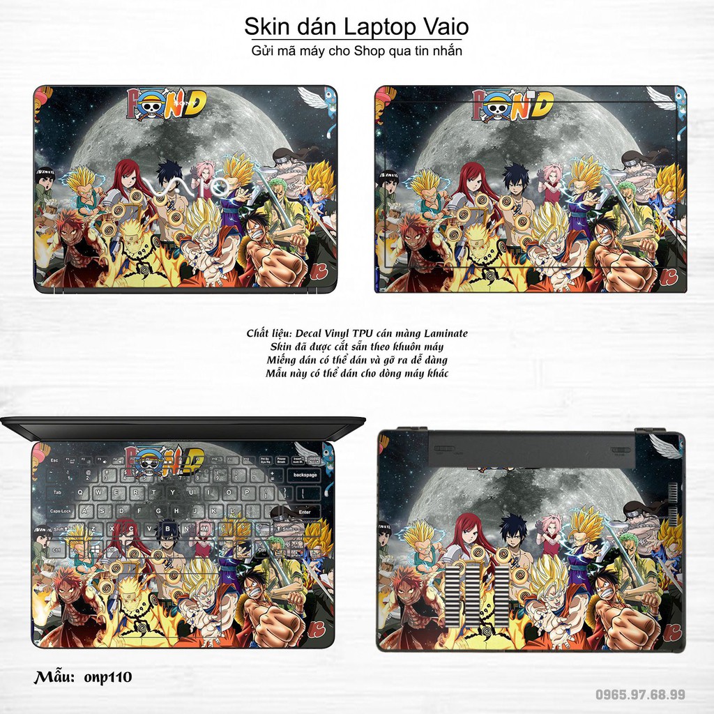 Skin dán Laptop Sony Vaio in hình One Piece nhiều mẫu 11 (inbox mã máy cho Shop)