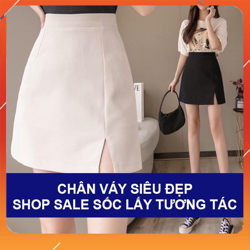 Chân váy ngắn chữ a xẻ trước, chân váy chữ a công sở xẻ tà | BigBuy360 - bigbuy360.vn