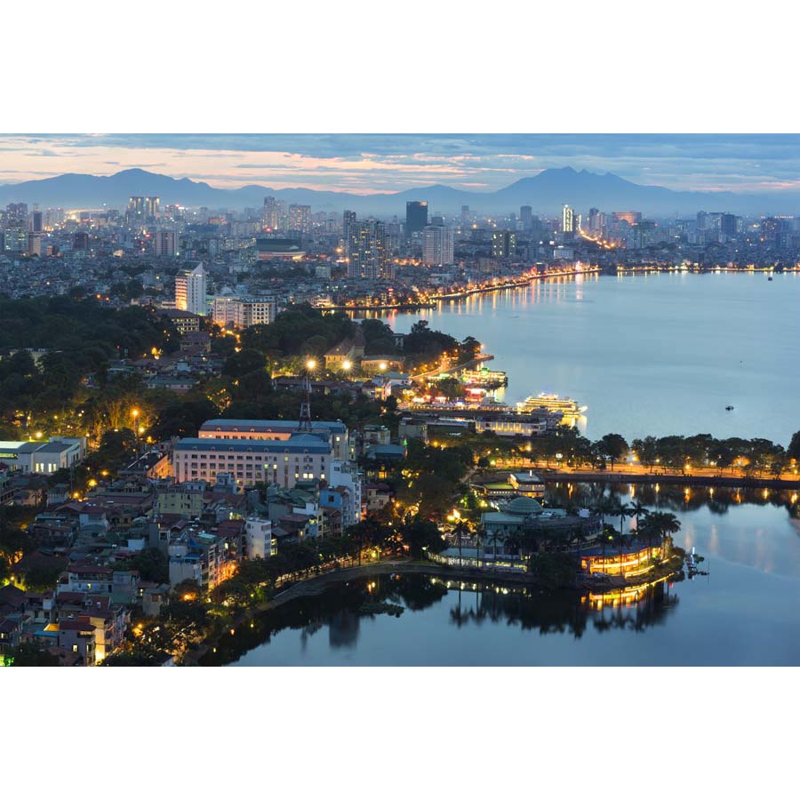 Tranh dán tường Đà Nẵng, Hội An 3D Chất liệu lụa 3D, xé không rách, lau chùi thoải mái, hình ảnh siêu sắc nét, không nh