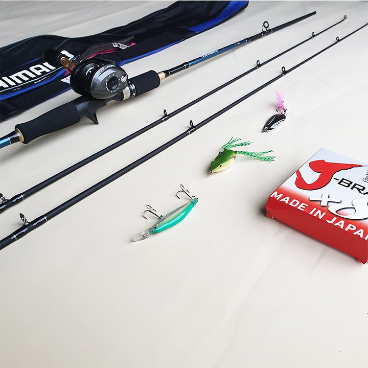 Cần câu cá ❤️FREE SHIP❤️ Bộ Cần Câu Lure Shimano máy ngang 2 ngọn ,đảm bảo rẻ nhất