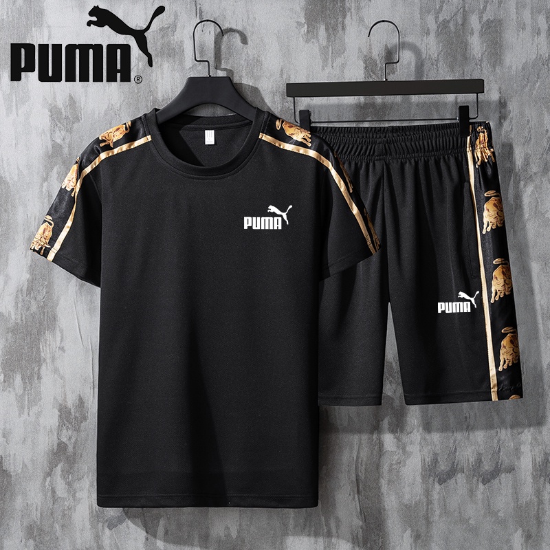 Bộ áo thun Puma dáng rộng thoáng khí + quần short (40kg-100kg)