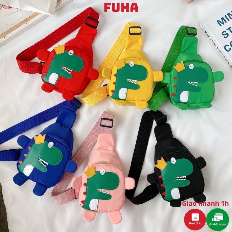 Túi đeo chéo khủng long phong cách Hàn Quốc dành cho bé, Túi đeo Fuha thời trang cho bé trai và bé gái