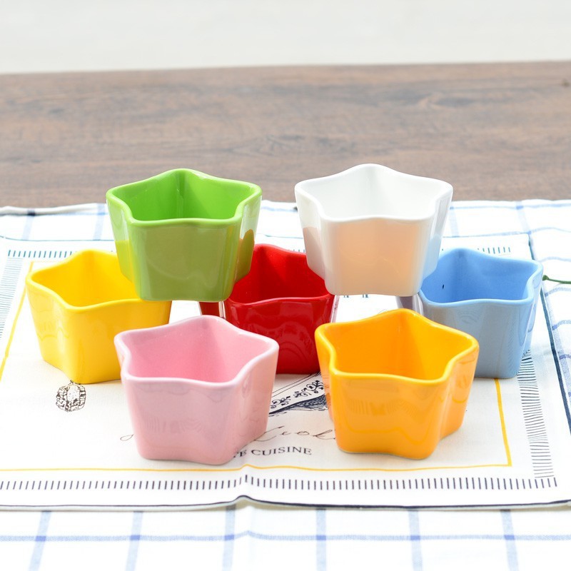 Bát sứ ăn dặm hình sao 80ml - Nhiều màu