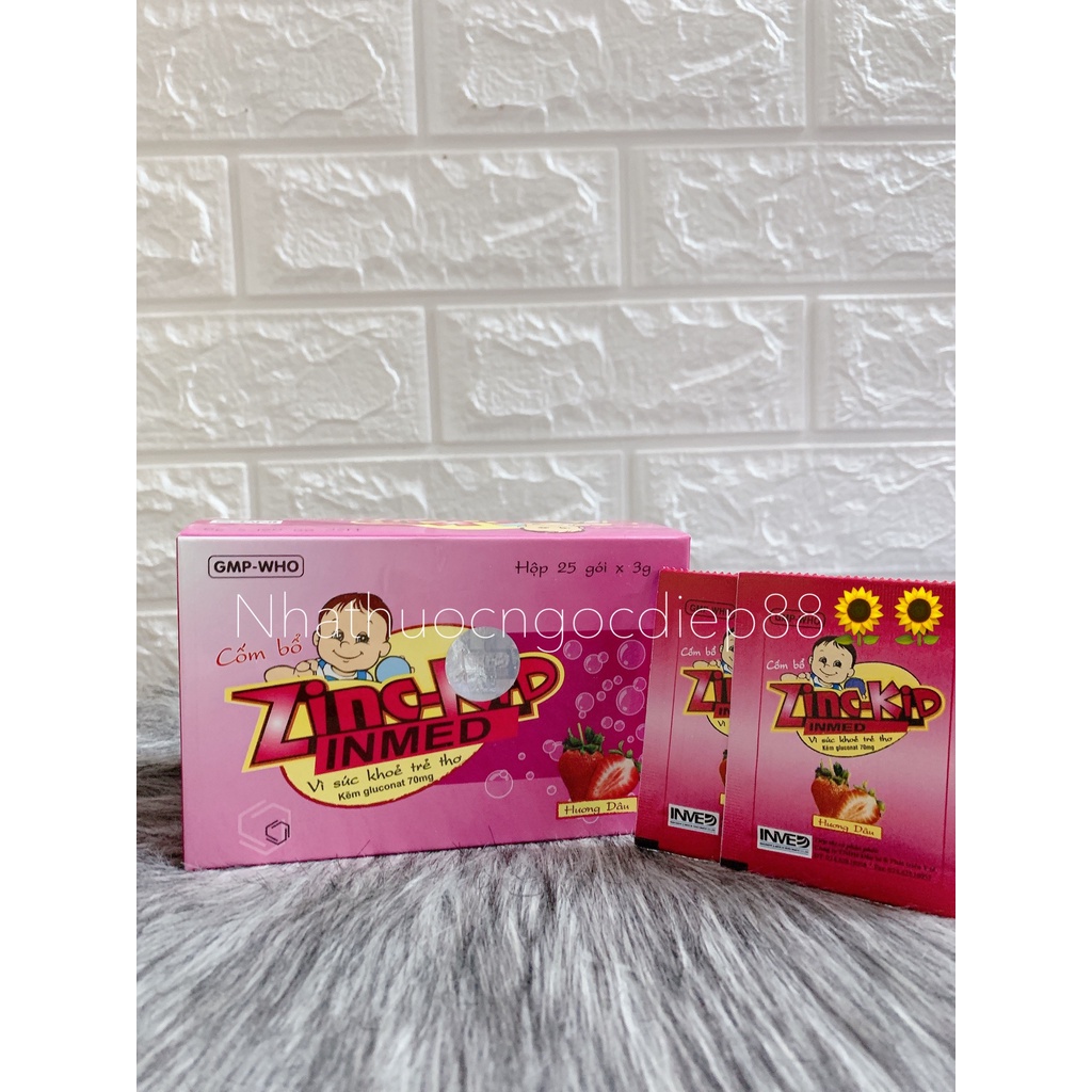 Cốm ZINC-KID hương dâu bổ sung kẽm cho bé (Hộp25  x 3g)