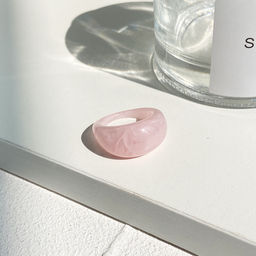 Nhẫn Đeo Tay Bằng Resin Trong Suốt Phong Cách Retro Hàn Quốc Sáng Tạo