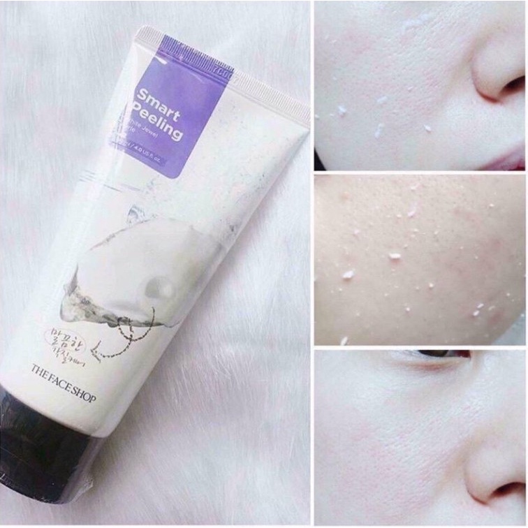 Tẩy da chết The Face Shop tẩy tế bào chết giảm mụn nám tàn nhang dưỡng trắng da se khít lỗ chân lông-[tặng máy massage]