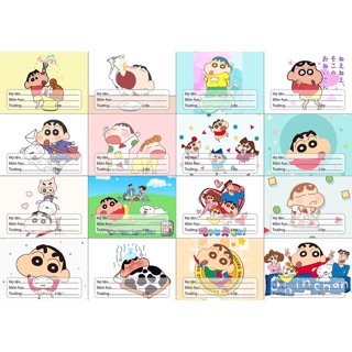 [FREESHIP ĐƠN TỪ 50k] bộ 16 nhãn vở Shin bút chì