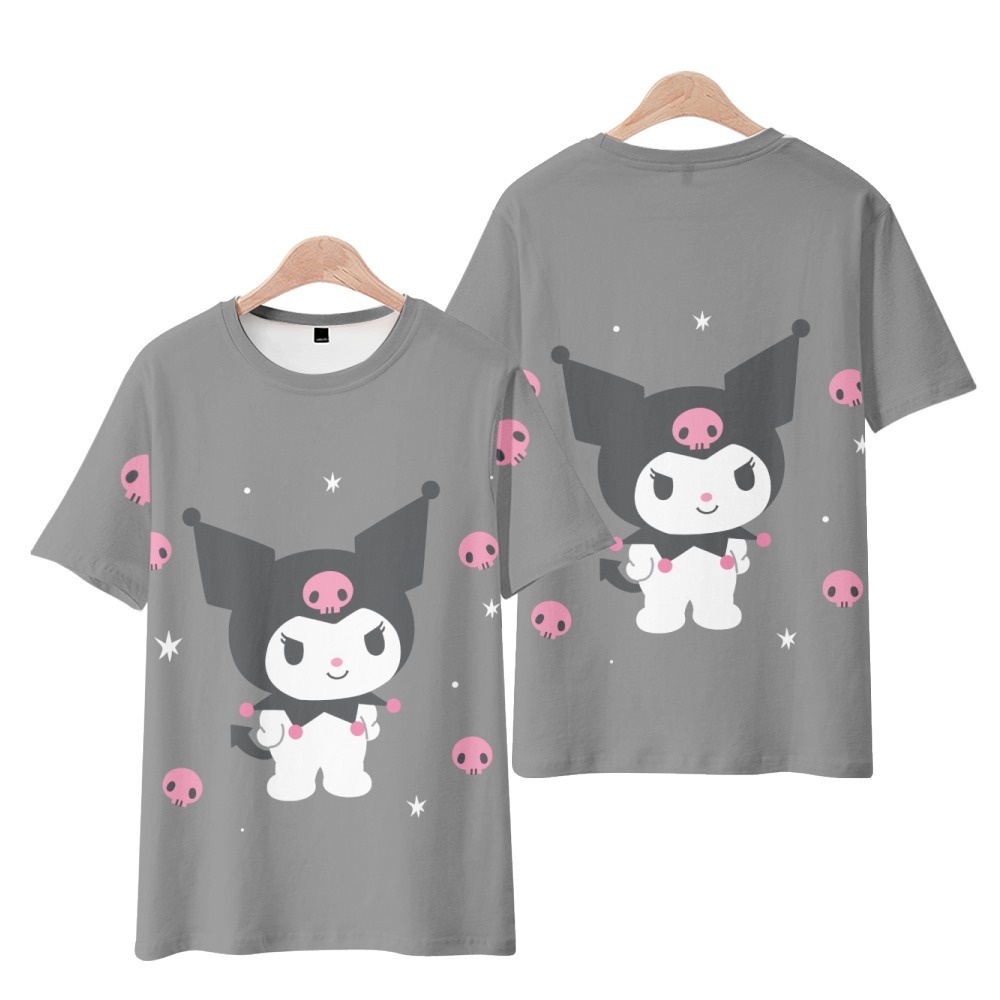 Áo Thun Tay Ngắn In Hình kuromi kuromi Hai Chiều Ngọt Ngào Mùa Hè Phong Cách Nhật Bản Cho Nữ Otaku Man Otaku