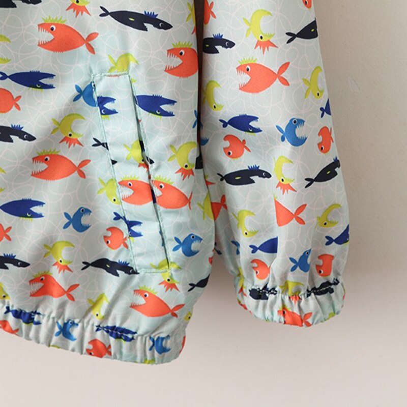 BEAR LEADER Áo Khoác Có Nón In Hình Cá Dễ Thương Thời Trang Mùa Thu 2017 Cho Bé Gái 3-7 Tuổi