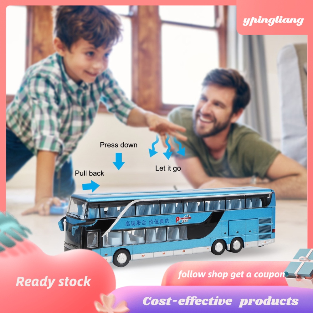 Mô Hình Xe Buýt Hai Tầng Có Đèn Led Tỉ Lệ 1: 50