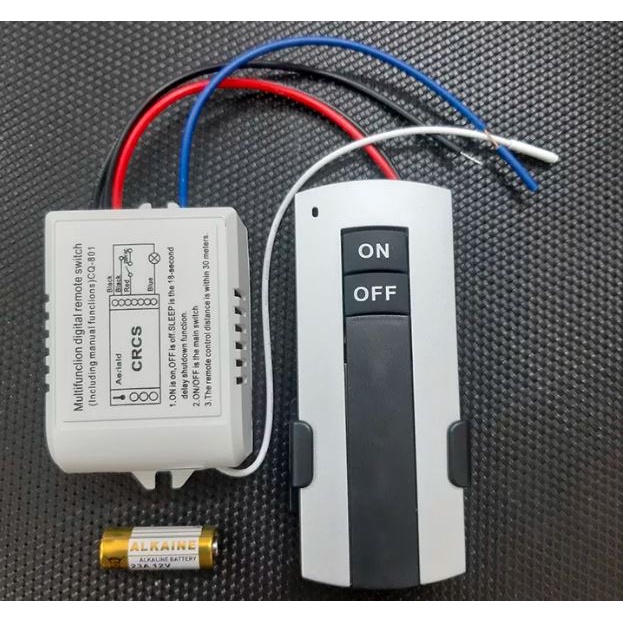 Công tắc điều khiển từ xa 1 cổng độc lập xuyên tường, sóng RF+ tặng Kèm Pin Remote