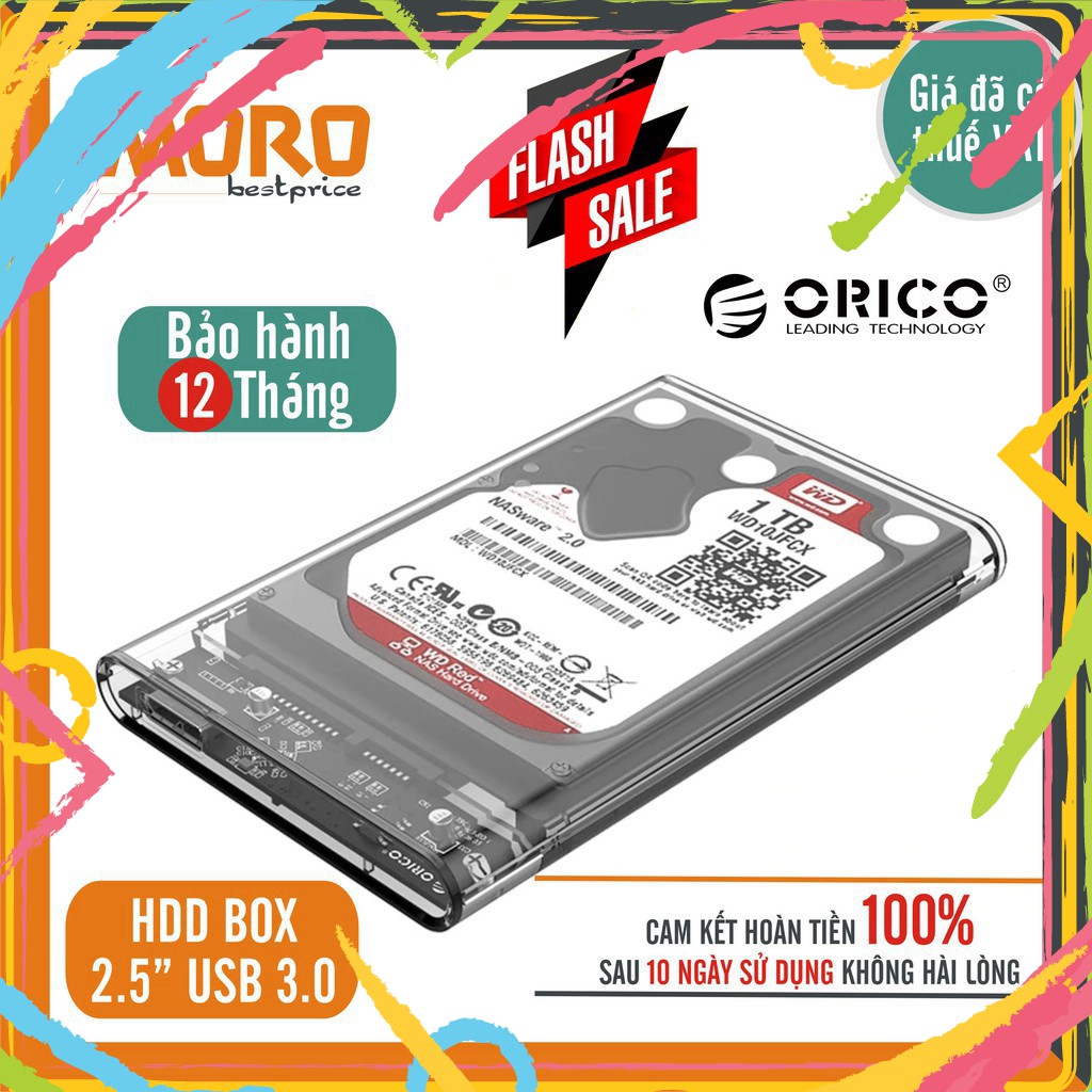 EW6 TYDB Hộp Ổ Cứng Hdd Box ORICO 2.5" 2139U3, USB 3.0 (trong suốt) - Bảo hành CHÍNH HÃNG 1 NĂM 44 EW